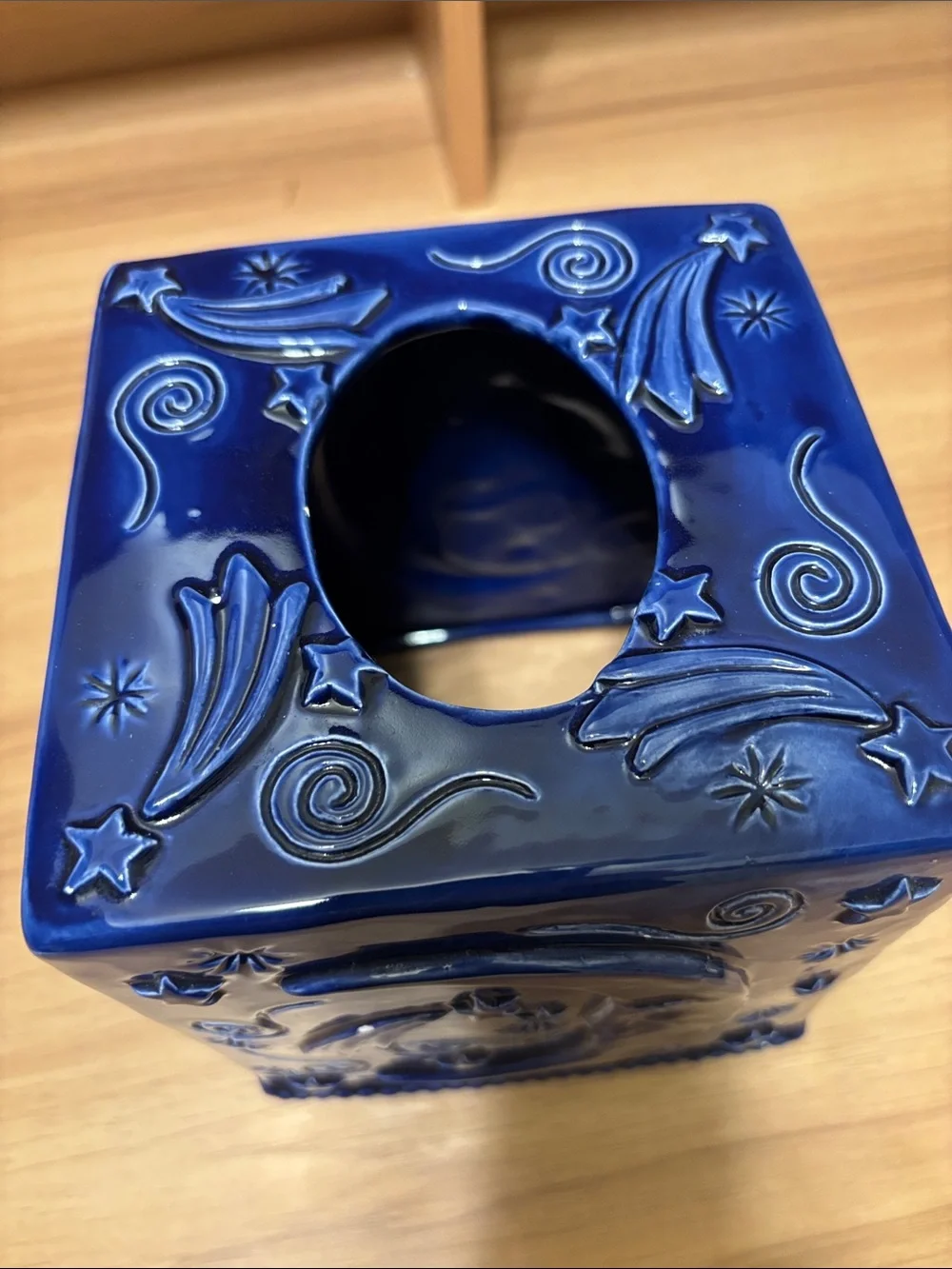 Decorative Blue Ceramic Sun & Moon Tissue Box Cover - celestial astrology 90’s - Picture 7 of 9